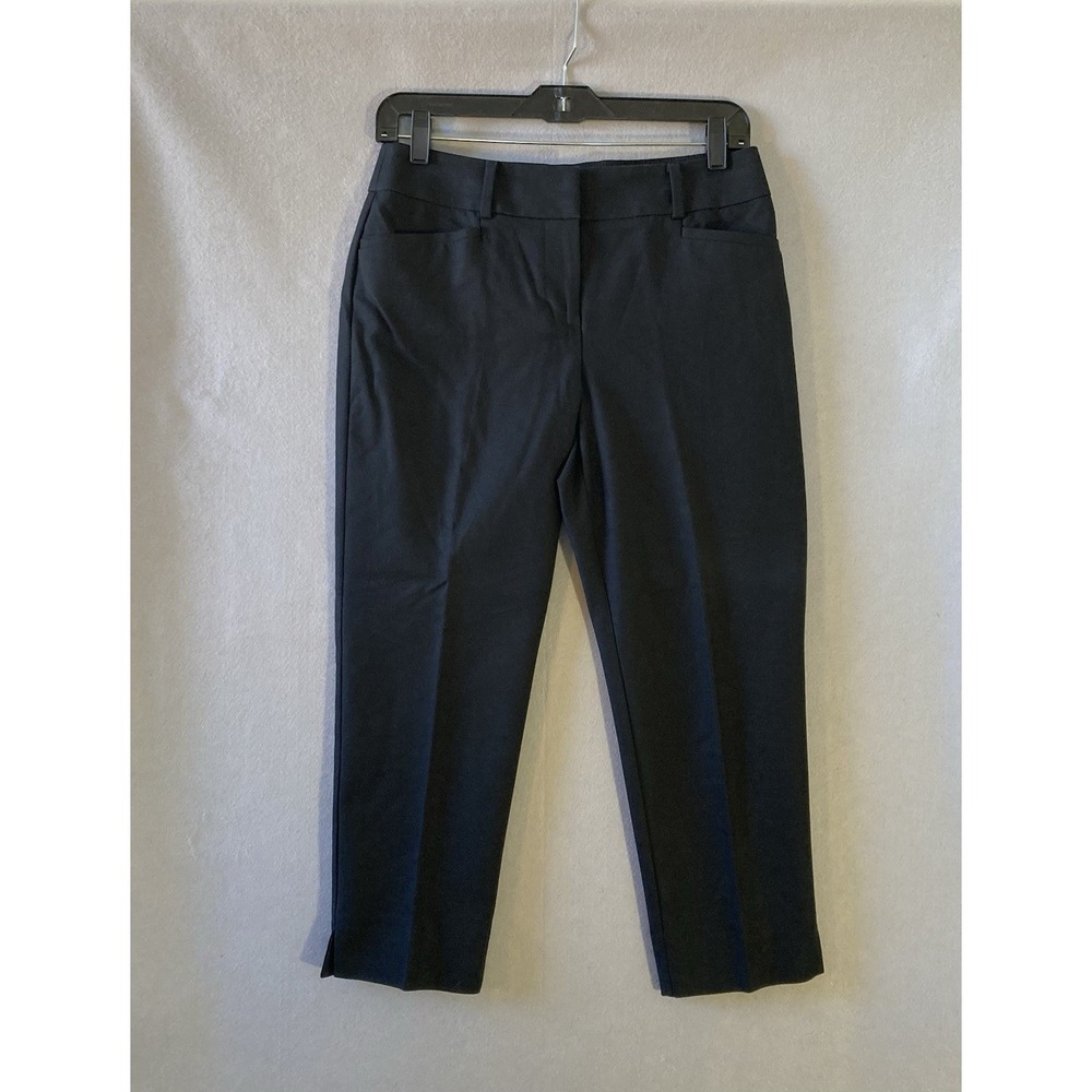 Loft The Riviera Pant Cropped Julie Fit Size 2P Petite Black Minimalist Office